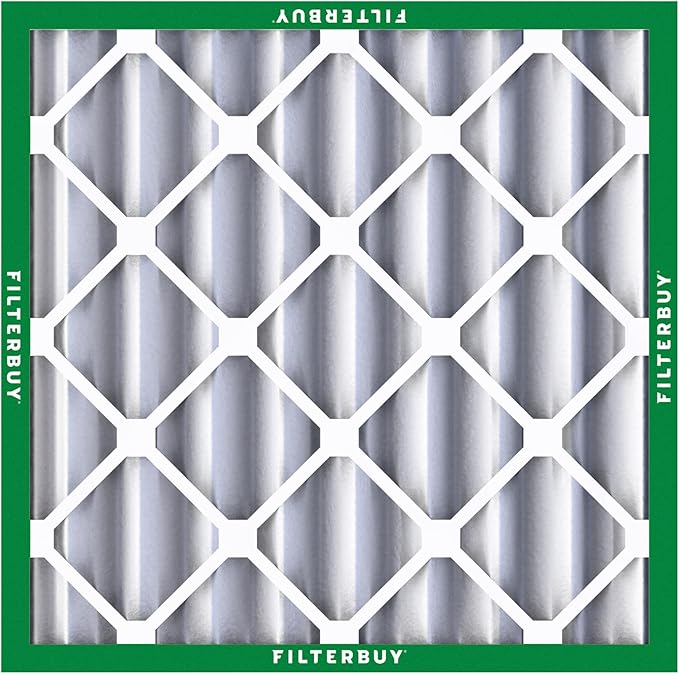 Filterbuy 25x25x4 Air Filter MERV 8 Essential Dust & Allergy Defense (12-Pack), Electrostatic Pleated HVAC AC Furnace Filters Replacement (Actual Size: 24.50 x 24.50 x 3.63)