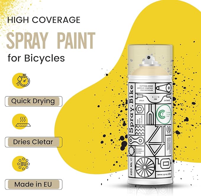 Spray.Bike Spray Paint | Designed Mainly for Bicycles | Multi-Use Acrylic Spray Paint for Metal, Plastic | High Coverage Bike Paint, 400ml, Chalk Farm