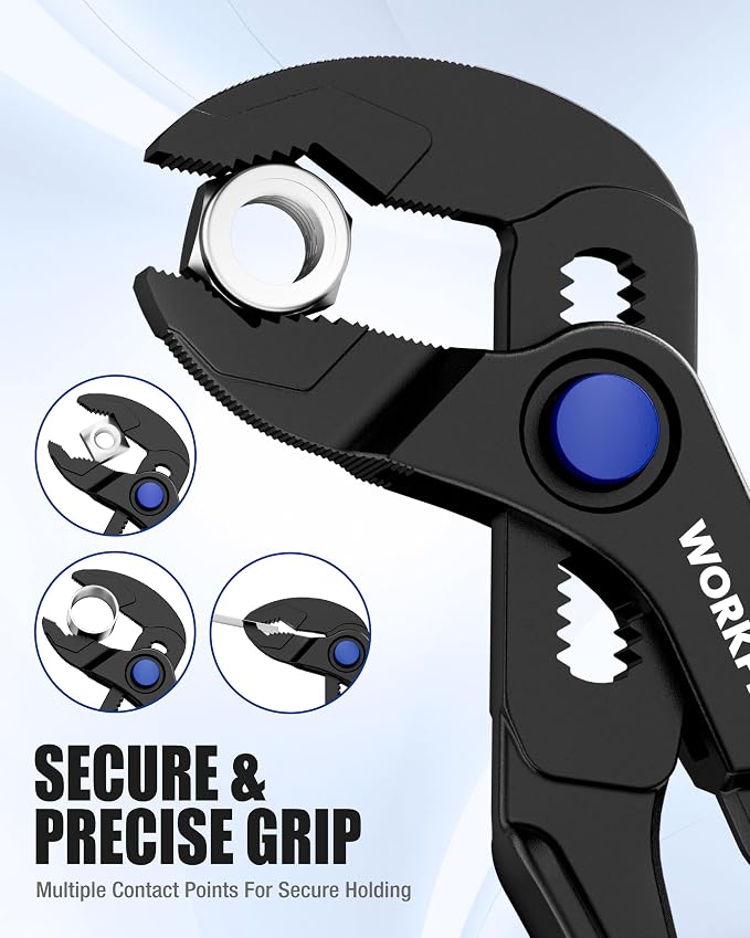 WORKPRO 4-Piece Mini Pliers Set with Pouch, Includes 4-Inch Plier Wrench & Slip Joint & Water Pump Pliers & 4.5-Inch Long Nose Slip Joint Plier, Adjustable Pliers/Pocket Plier/EDC Tool Gift for Man