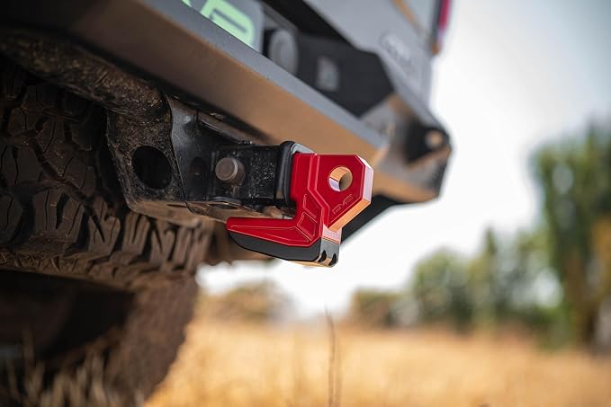 DV8 Offroad Xtract Hitch Skid Plate | Hitch Mounted Rear Skid Plate | 1" Thick Mount for 3/4" D-Ring | Designed to Mount to 2" Receiver with a 5/8" Pin | 13,000 lb Working Load Limit (Red)