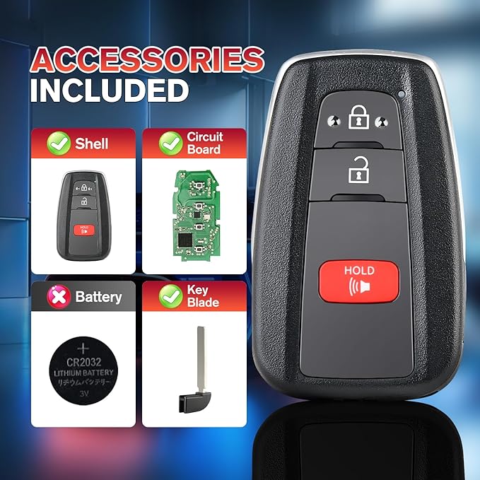 Autel MaxiIM IKEYTY8A3AL, 2026 Universal Key Fob Keyless Entry Replacement for Toyota, 3 Buttons OE-Quality, OBD Learning for 700+ Vehicles, 130FT Remote, Work with Autel Scan Tool KM100 IM508 IM608