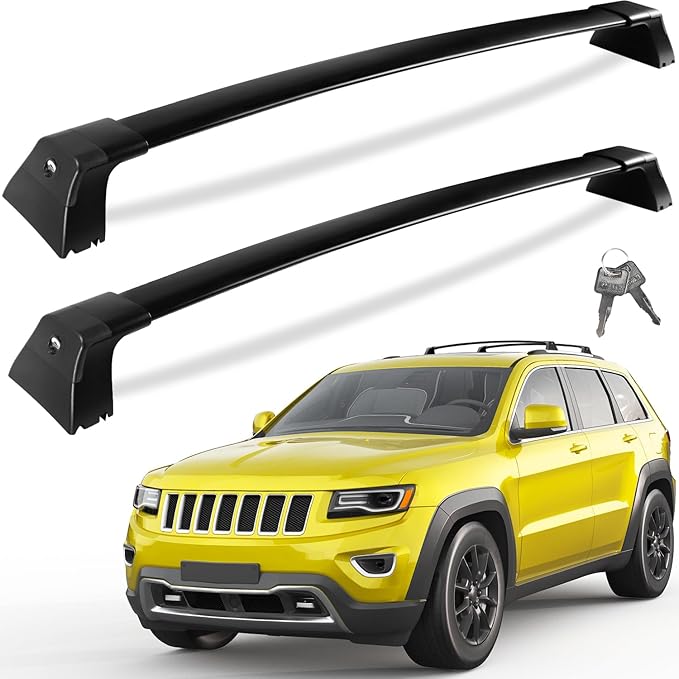 Tuyoung 300lbs Roof Rack Cross Bars Compatible with Jeep Grand Cherokee 2011-2021 with Grooved Side Rails, All-Aluminum Heavy Duty Metal Lock Roof Rails Crossbars Luggage Racks Kayak Bike Accessories