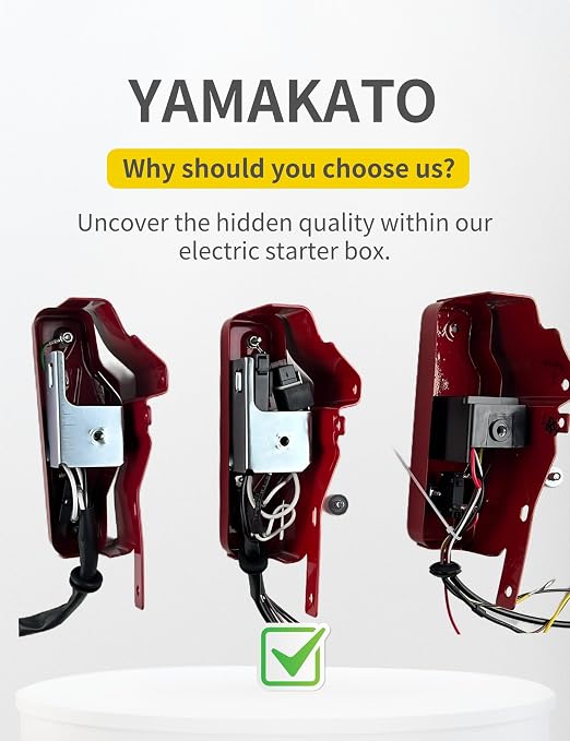 YAMAKATO Type A Electric Start Kit for Honda Gx340 GX390 11HP 13HP Small Engines, Key Box for 339cc-389cc Motor Upgrade Electrical Starter Type 1