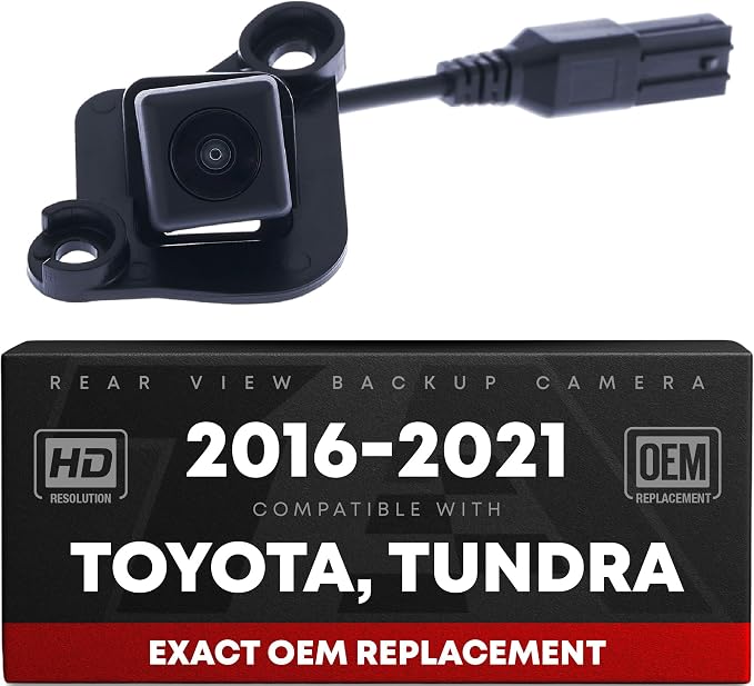 Rear View Backup Camera, Reverse Park Assist - Compatible with 2016-2021 Toyota Tundra - OEM 867900C040, TO1960146