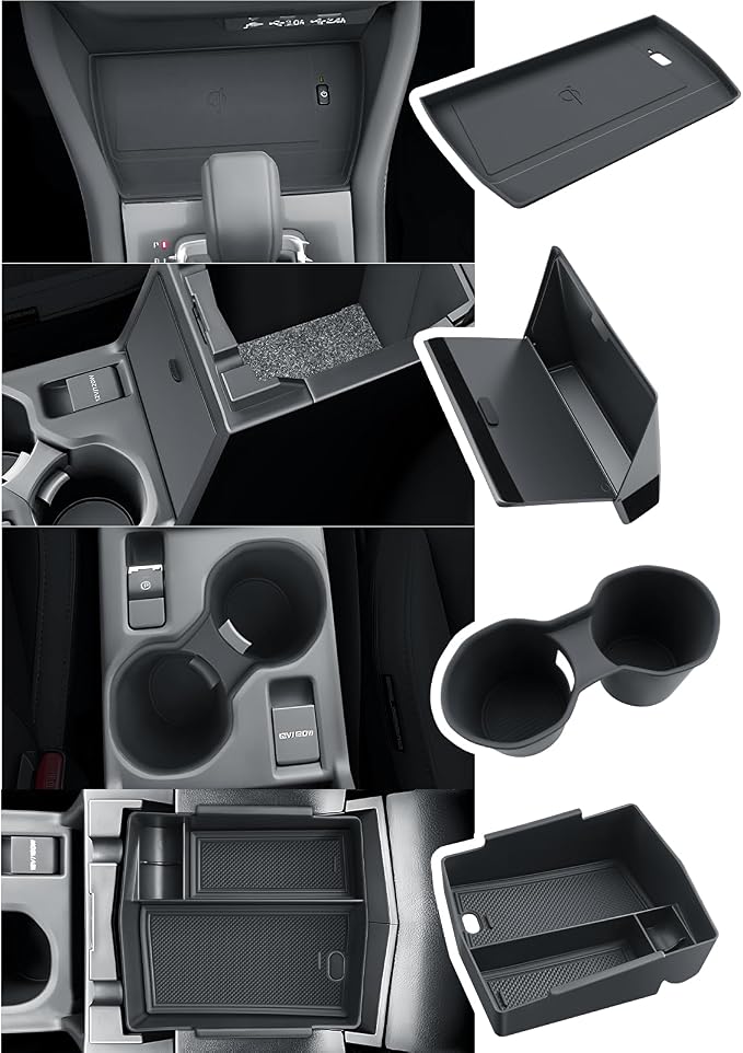 BIBIBO for 2025 Subaru Forester Console Organizer 2025 Subaru Forester Console Armrest Tray+Cup Holder +Wireless Charging Mat +Hidden Storage Box 2025 Forester Accessories