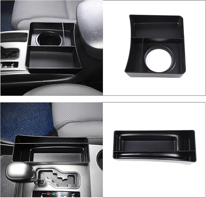 Car Central Control Tray Storage Box Organizer Compatible with Toyota Tacoma 2006-2015 Center Console Gear Shift Side/Water Cup Holder Organizer， Storage Box Tray (Cup Holder and Gear Storage Box)