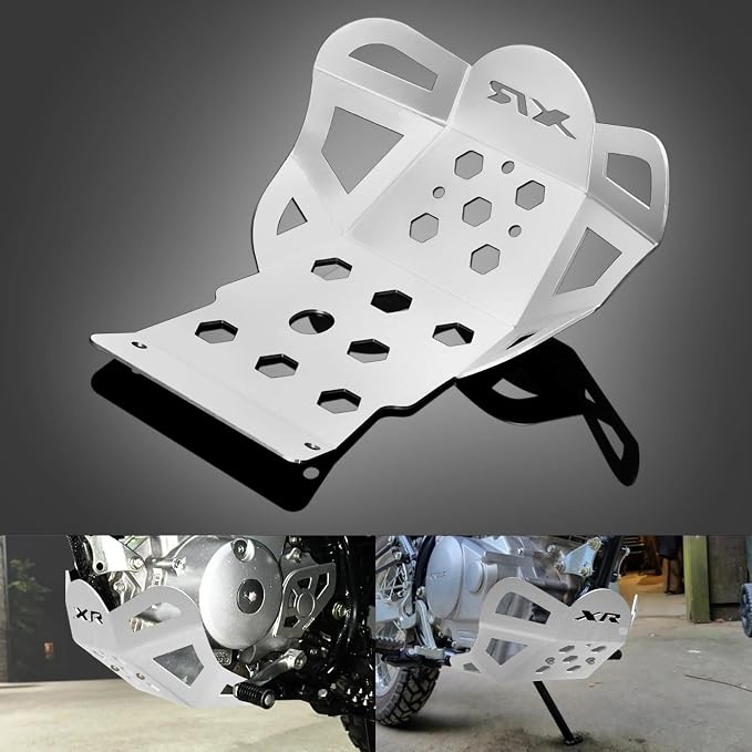 XR150L Skid Plate - Front Engine Bash Cover Guard Compatible with 2023~2025 XR125L XR150L - Skidplate Thickness Enhancement with Engine Heat Dissipation Holes (Silver)