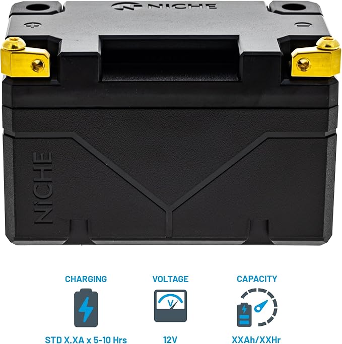NICHE Lithium Battery with Charger YTZ10S 12V 4Ah 240A for Yamaha Honda Kawasaki KTM Suzuki ATV Motorcycle