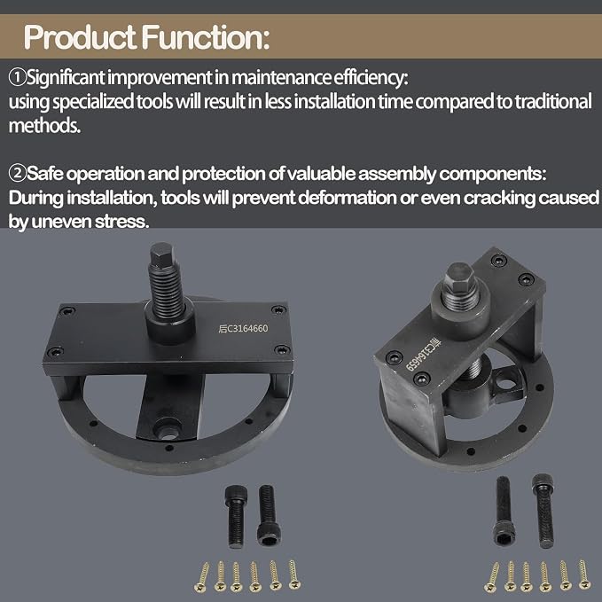 3164659 3164660 Front & Rear Crankshaft Seal Remover & Installer Tool Kit,Compatible with Paccar Engines PX-6, Compatible with Cummins 4BT 3.9L B Series 5.9L ISB 5.9L 6.7L QSB 5.9L 6.7L 1989-2016