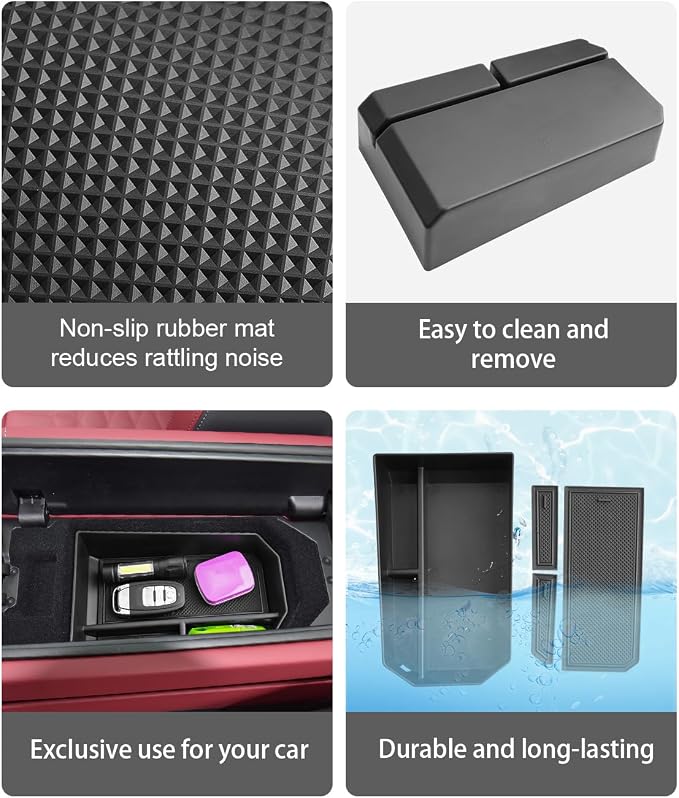 CDEFG Compatible with 2024 2025 BMW 5 Series i5 Center Console Organizer Tray Compatible with 2024 2025 5 Series 530i 540i i5 G60 G61 G68 Accessories Middle Console Organizer Armrest Tray Storage Box
