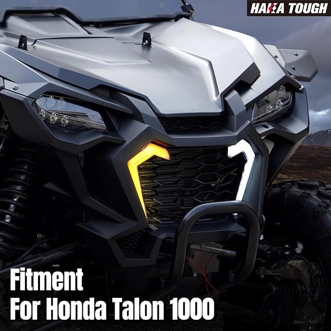 HAKA TOUGH Turn Signal Fang Lights for Honda Talon 1000/1000R/1000X 4 Accessories 2022-2024, Front Grille Accent lights for Talon 1000 Signature lights Grill Lamps Turn Signal, 2PCS