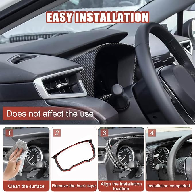 Carbon Fiber Dashboard Panel Cover Compatible with Toyota Corolla 2020–2026 & Corolla Hatchback 2019–2026