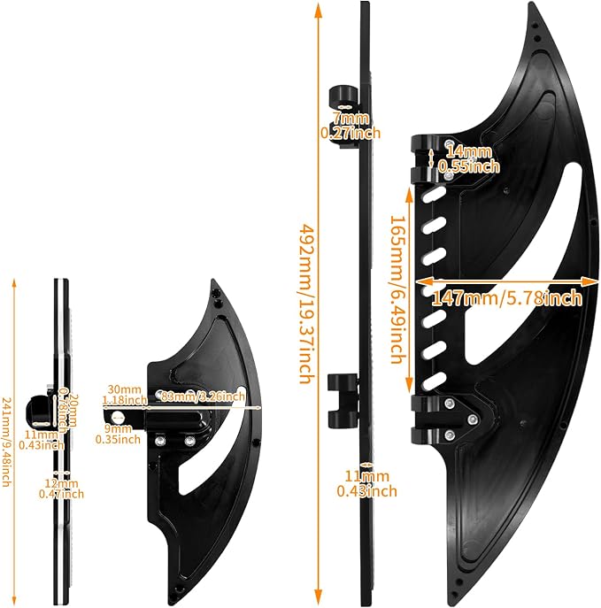 Motorcycle Floorboards Set Driver Passenger Footboards Front Rear Foot Pegs Fit For Harley Touring Road Glide Electra Glide Street Glide Softail Dyna (Black)