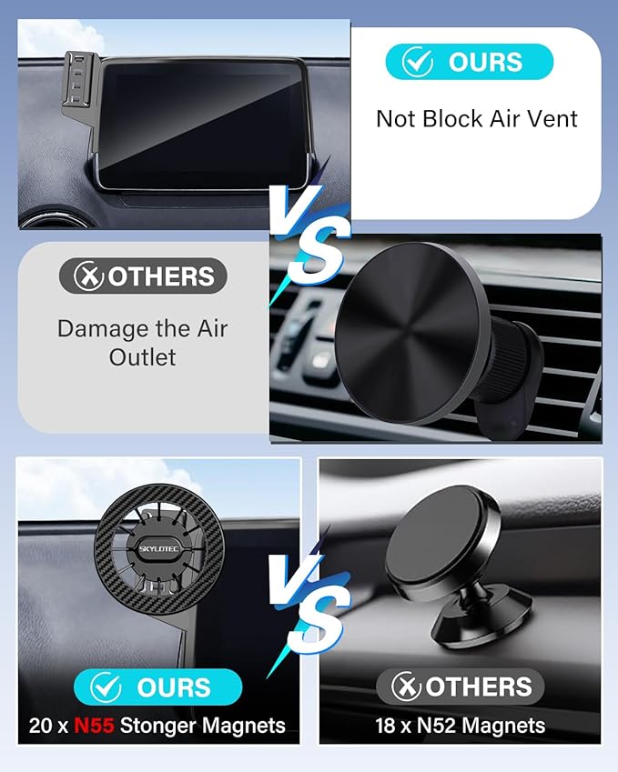 Car Phone Mount for Honda Accord 2018 2019 2020 2021 2022 Accessories 8-Inch Screen Fixed Clip, Automobile Cradles Magnetic Phone Holder Compatible with MagSafe, Strong Magnets Cell Phone Base