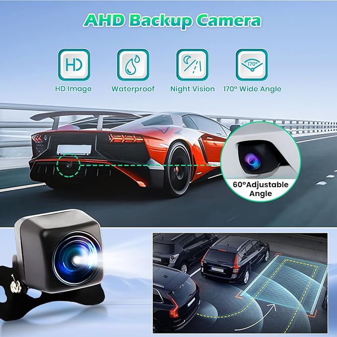 [2+32G] Single Din Touchscreen Radio Wireless Apple Car Play Wireless Android Auto, 6.9 in Single Din Car Stereo with Mirror Link Bluetooth 5.0 FM RDS GPS Navigation 32EQ SWC + Backup Camera