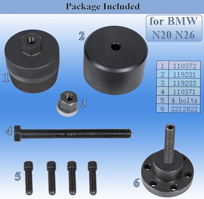 2241 Front Crankshaft Seal Remover and Installer Kit for BMW N20 N26 Engines Replace for 110371, 110372, 2212822,119231,119233