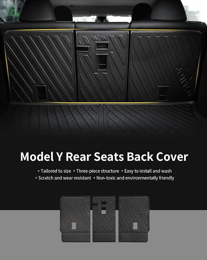 JOWUA Rear Seats Back Cover for Tesla 2020-2023 Model Y, TPE Material Easy to Clean
