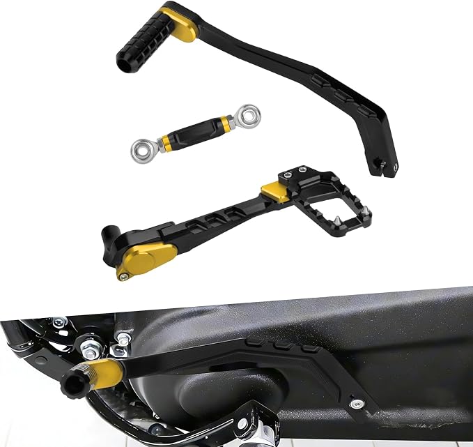 Motorcycle Mid Control Kit Footpegs Linkage Lever Set Fit for Harley Softail Low Rider FXLRS 2020-2025 FXLRST 2022-2025 Street Bob FXBB 2018-2025 (Yellow)