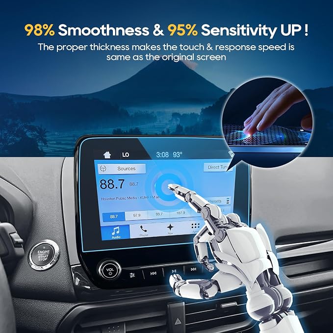 LFOTPP Screen Protector compatible with 2018-2020 2021 Ford EcoSport SYNC 3 8 Inch Tempered Glass 2018-2021 Ford EcoSport Accessories [9H] Infotainment System Screen Center Touchscreen Anti Scratch