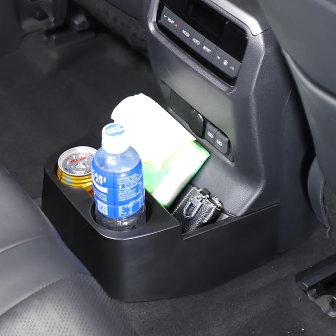 Rear Console Cup Holder Storage Box Compatible with Toyota Land Cruiser 250 Prado J250 LC250 2024 2025 2026 Accessories, Rear Air Vent Cup Holder Organizer Box