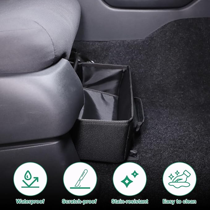 Daeiclru 2PCS Car Under Seat Storage Box, Black, Compatible with Nissan Frontier 2022-2024, Front Under Seat Storage Organizer