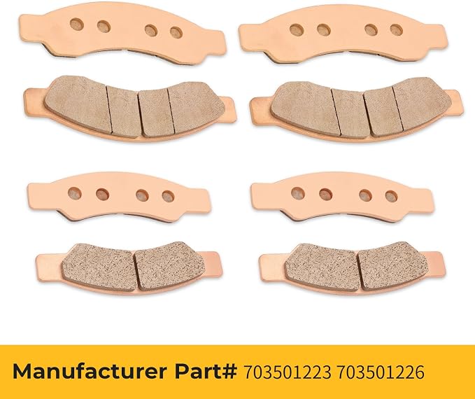 M MATI 2 Pairs Front Rear Sintered Brake Pads for Can Am Maverick R MAX 2025 Maverick R 2024-2025 703501226 703501223 Heavy-duty Brake Pad Replacement