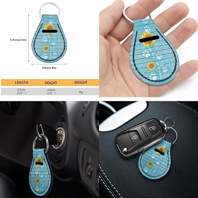 POLERO 11pcs Car Seat Covers Sunflower on Board Print Steering Wheel Cover Set 11pcs You are My Sunshine Seatbelt Pads with Dog Paws Car Coasters