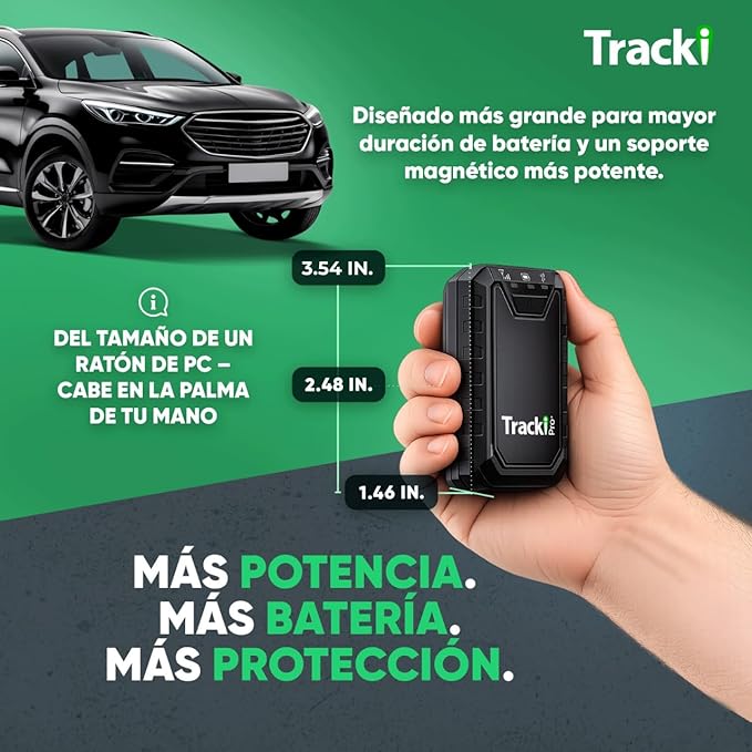 Tracki Pro GPS Tracker for Vehicles – Magnetic Waterproof 4G LTE Car Tracker, Long-Life Battery Up to 7 Months, Unlimited Distance, Smart Alerts, Hidden Tracking Device (Subscription Required)