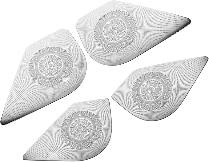 Stainless Steel Chrome Car Interior Door Speaker Cover Trim Speaker Frame Protective Sticker Compatible with Kia K4 2025 2026 Accessories (Silver Style)