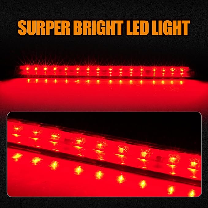 Third 3rd Brake Light LED for 1992-1999 Chevy C/K Suburban Blazer Tahoe/GMC Yukon Jimmy/Hummer H2/ Bravada High Mount Rear Brake Lights Center Cab Stop Light (Smoke)