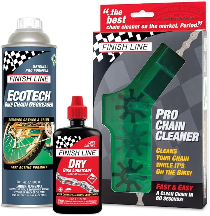 Finish Line Chain Cleaner Lube Degreaser Combo Pack with Speed Bike Degreaser