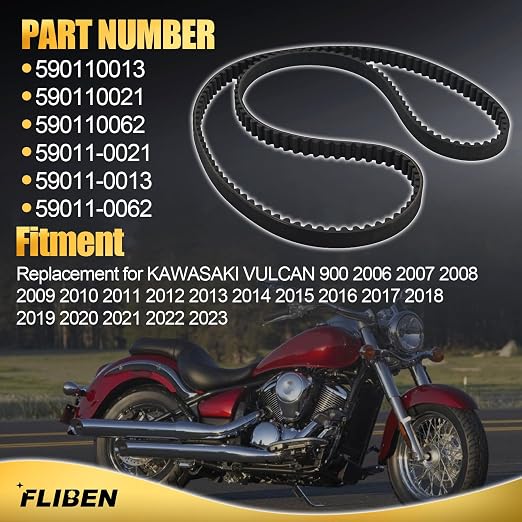 59011-0062 Chain Drive Belt Compatible with Kawasaki Vulcan 900 2006-2023,#59011-0021, 59011-0013,590110013, 590110021, 590110062