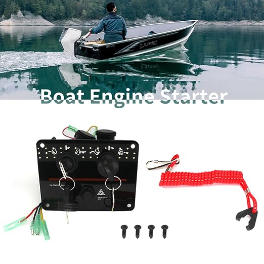 6K1-82570 Dual Engine Key Switch Panel Assembly for Yamaha Outboard Marine | Replaces 6K1-82570-13-00 6K1-82570-08-00 6K1-82570-13 6K18257013 Fits Yamaha Outboard Double Vertical Control Motors