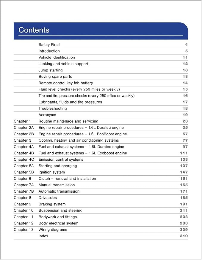 Haynes Repair Manual Compatible with Ford Fiesta (2014–2019): Covers 1.6L Ti-VCT Duratec, 1.6L ST EcoBoost & 1.0L EcoBoost Engines – Maintenance, Troubleshooting & Wiring Diagrams