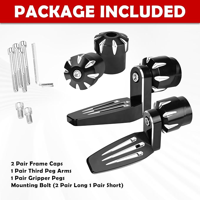 Adjustable 3rd Pegs The Missing "Centre Peg" + Decor Frame Caps For Can Am Spyder F3 F3-S F3-T F3-L 2015+ Models Aluminum Footpegs Accessories