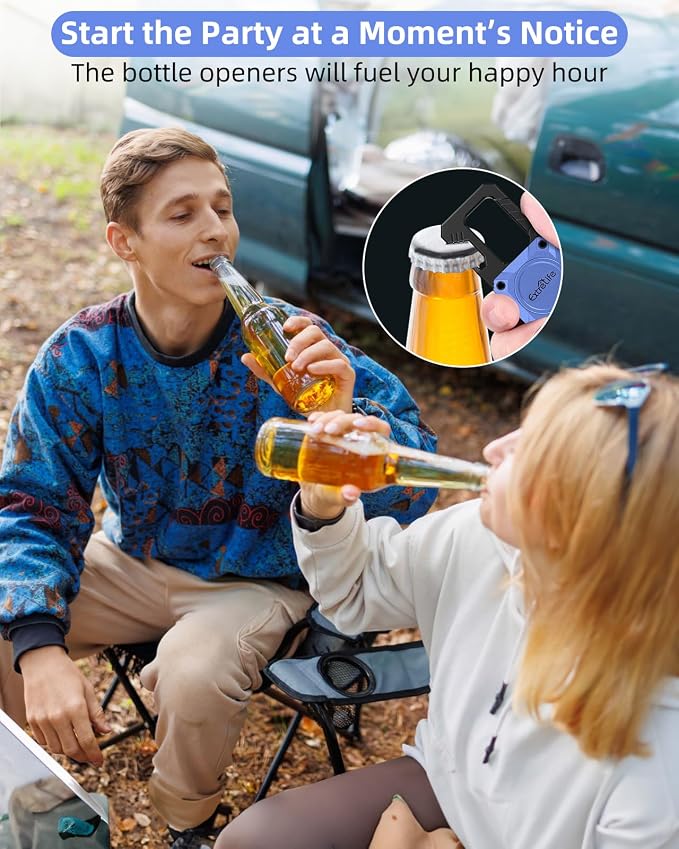 ExtreLife Keychain, Works with Apple Find My, Bottle Opener, Carabiner Car Key Chains with Gps Tracker