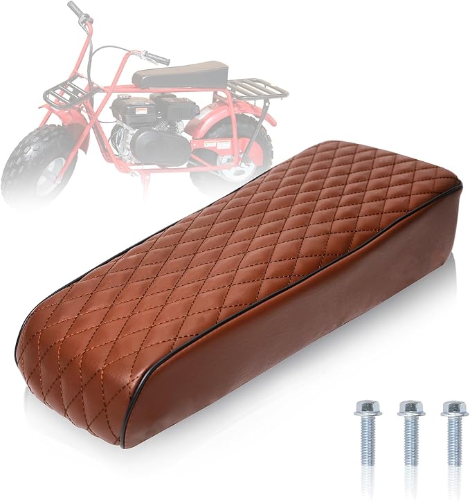 JMCHstore Upgraded 19'' Seat for Coleman ct200u, Baja DB30 (Blitz, Dirt Bug, Racer) ct200 200cc 196cc Motor 6.5HP Mini bike Trail Powersports Parts (Brown Diamond Stitch)