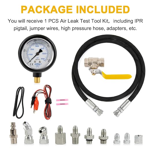 Hpop Test Tool High Pressure and Air Leak Test Gauge Tool Kit for F350 | Test Tool Kit for 6.0L 7.3L Engines, Steel and copper, detect intake system leaks, precision gauge diagnose abnormal noises