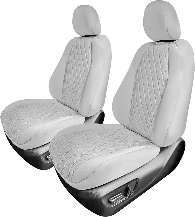 FH Group Custom Fit Car Seat Covers Specifically Made for Toyota Sienna 2021-2024, Solid Gray Ultraflex Neoprene Front Set Automotive Seat Covers, 7-8 Seater SUV Seat Covers, Toyota Accessories