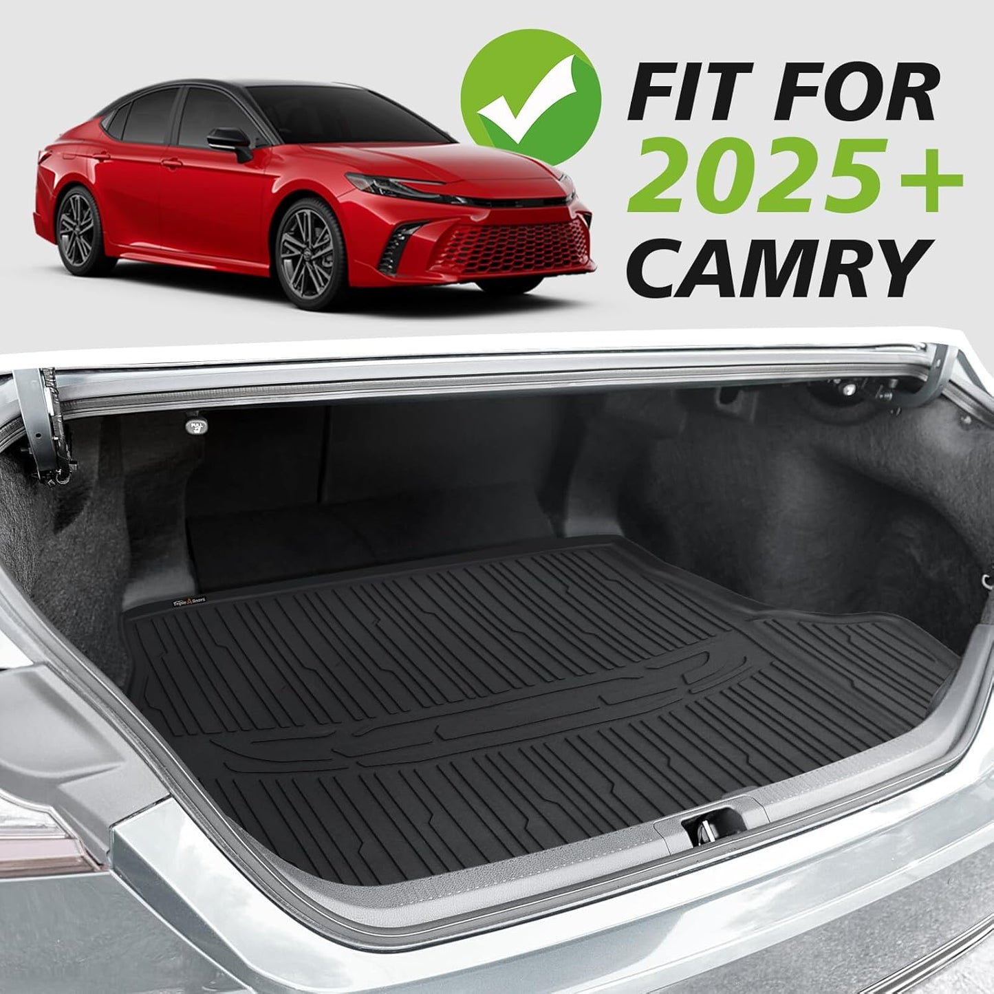 TripleAliners Floor Mats & Trunk Mat All Weather Liners Compatible with 2025 Toyota Camry (Include Hybrid) Accessories Carpets Liner TPE Custom Fit Protection Car (Floor Mats+Trunk Mat)