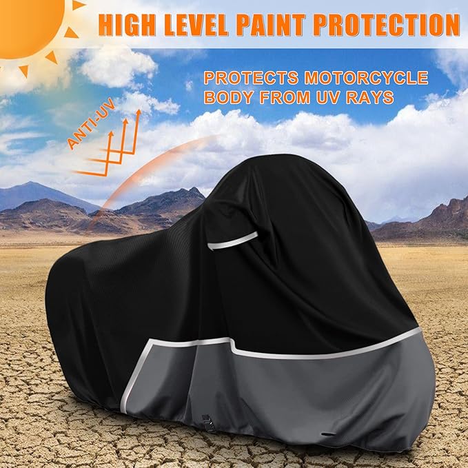 Waterproof Motorcycle Cover Replace for Harley Davidson Touring Limited with Trunk Models, 420D Oxford Cloth Road Glide Limited, Ultra Motorcycle Cover for Snow Rain Dust Protection