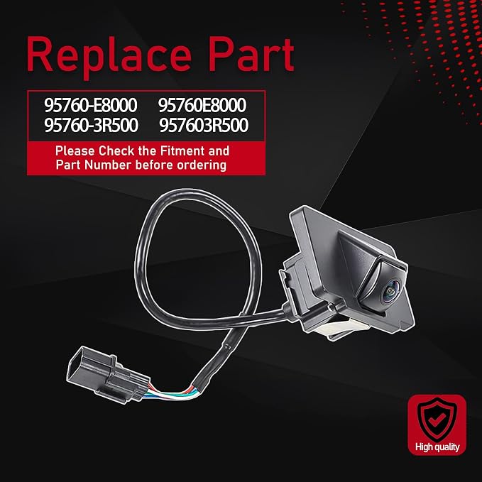 95760E8000 Rear View Backup Camera Parking Assist Camera | Compatible With 2014 2015 2016 Kia Cadenza, High Definition, Image Waterproof Housing, Replace 95760 E8000, 95760 3R500