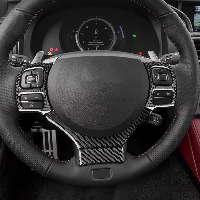 Soft Carbon Fiber Car Interior Steering Wheel Set 4/Piece Decorative Sticker for Lexus RC300 350 200T 15-24 Carbon Fiber Interior Accessories