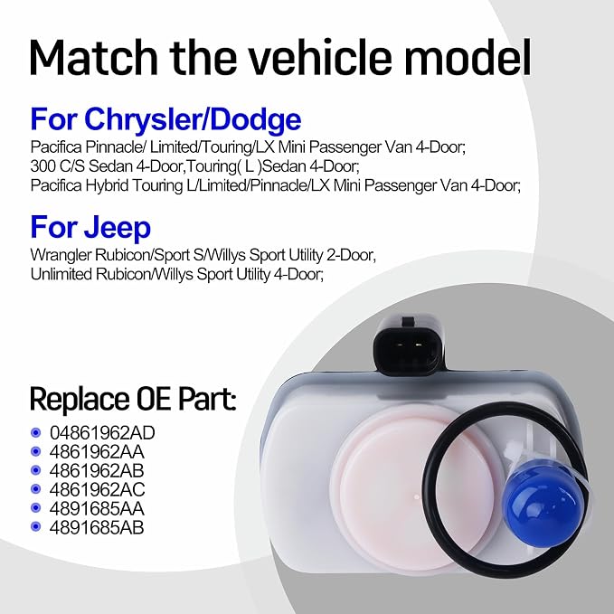 Fuel Vapor Leak Detection Pump 04861962AD 4861962AA for Jeep Dodge | Every pump undergoes strict factory testing to avoid premature failure,OE 4861962AB 4861962AC 4891685AA 4891685AB