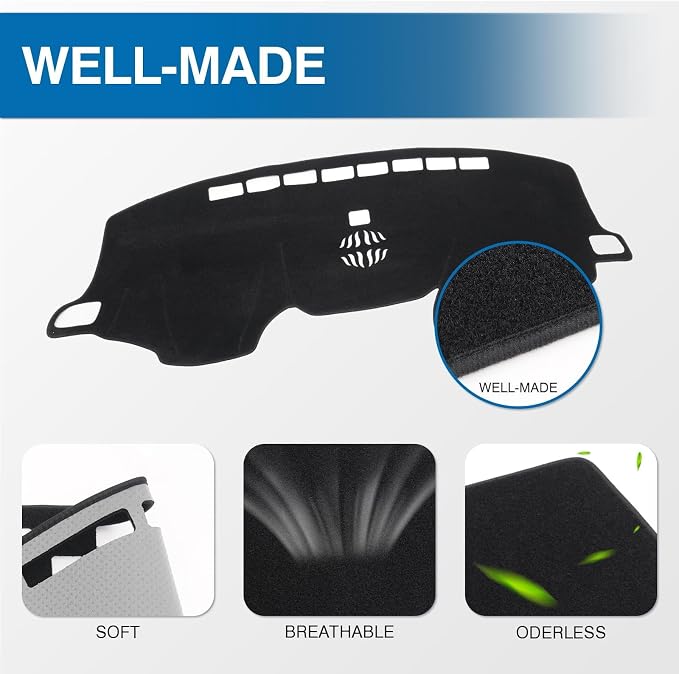 KUST Black Dash Cover for Honda CR-V CRV 2017-2022 Left Hand Driving Non-Slip Dashboard Cover Interior for CR-V CRV Accessories Custom Fit Dash Mat Sunshade Windshield Glare