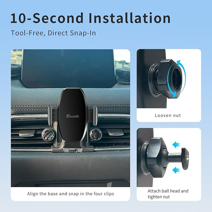 Car Phone Mount for Mazda CX5 CX-5 2017-2026,Vehicle-Specific Air Vent Phone Holder,360° Rotating Adjustable Hands-Free Cell Phone Mount,Compatible with iPhone 12-17 Series & All Smartphones