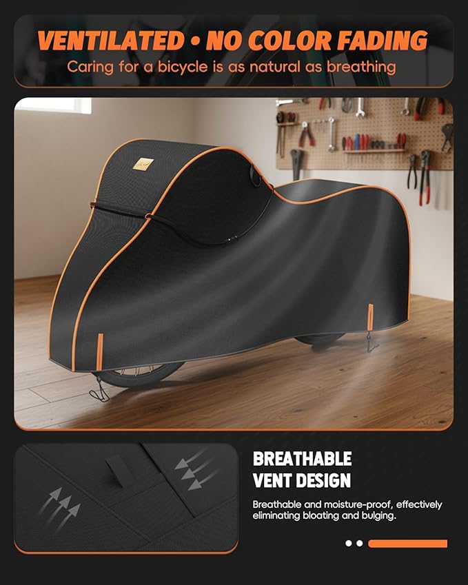 Bike Cover Waterproof Outdoor – 600D Heavy Duty Bicycle Covers for 1/2/3 Bikes – UV Rain Dust Snow Protection – Fits Road, Mountain, Cruiser, Ebike & Electric Bikes