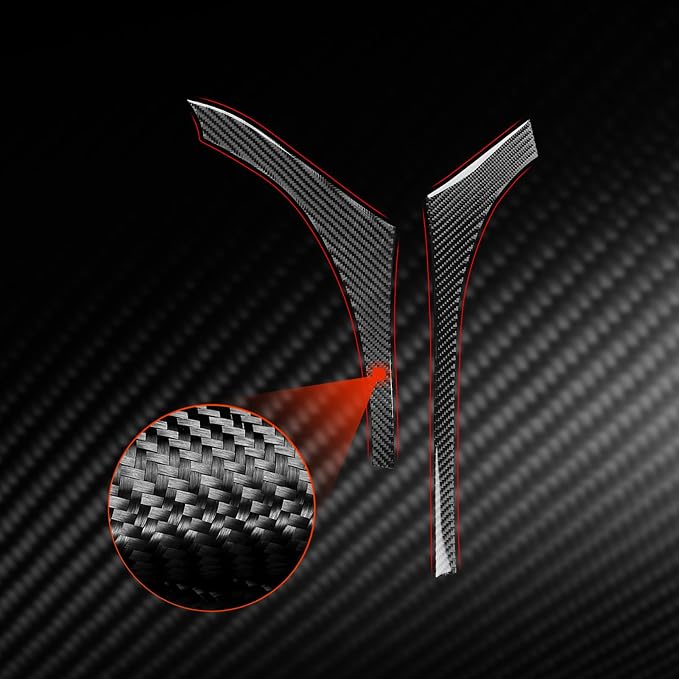 Black Soft Carbon Fiber car Interior Center Console 2/Piece Decorative Stickers on Both Sides Suitable for Acura TSX 09-14 Carbon Fiber car Interior