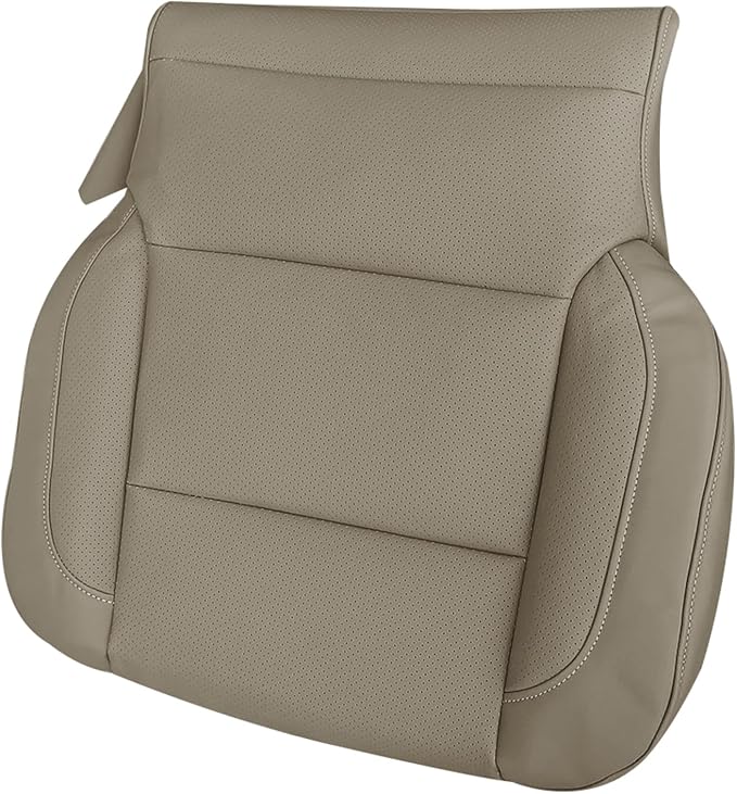 Replacement Driver Side Bottom Seat Cover Perforated Fits for Chevy Silverado GMC Sierra 1500 2500 3500 2015-2019 Tan (Also for Passenger Side)