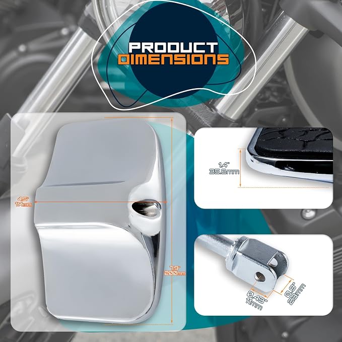 Driver Footpeg Passenger Peg Floorboard Footboard for Honda Shadow Spirt Aero Phantom Magna Stateline Fury Vtx VT750 VTX1800 VT1100 VT1300 Etc (Skull, Chrome)